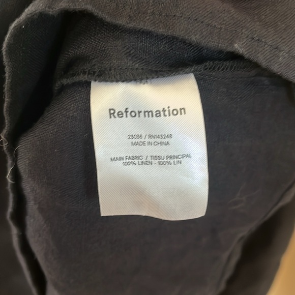 Reformation Odella Linen Dress Black Large - Picture 6 of 9